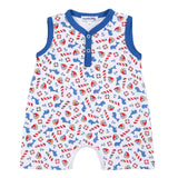 Magnolia Baby Printed Front Snap Sleeveless Short Playsuit - Call of the Sea - Let Them Be Little, A Baby & Children's Clothing Boutique