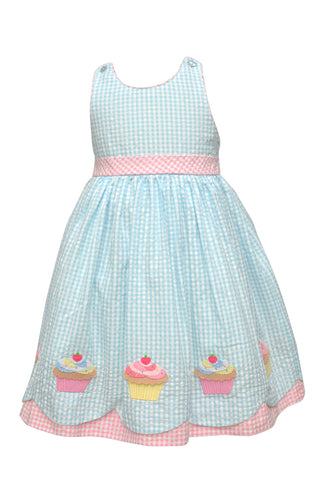 Cotton Kids Back Applique Dress - Cupcake - Let Them Be Little, A Baby & Children's Clothing Boutique