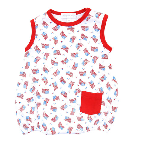 Magnolia Baby Printed Sleeveless Bubble - Vintage Red, White, & Blue - Let Them Be Little, A Baby & Children's Clothing Boutique
