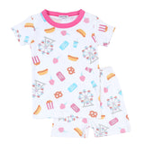 Magnolia Baby Short Sleeve w/ shorts  PJ Set - Day at the Fair Pink - Let Them Be Little, A Baby & Children's Boutique