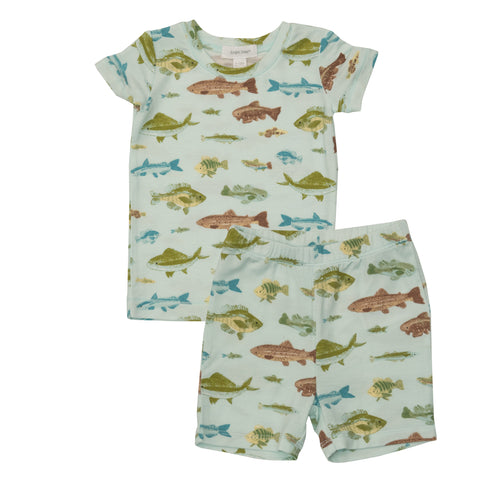 Angel Dear Short Sleeve Loungewear Short Set - Freshwater Fish - Let Them Be Little, A Baby & Children's Clothing Boutique