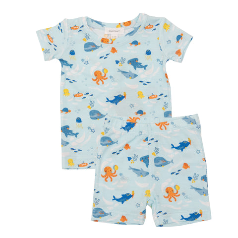 Angel Dear Short Sleeve Loungewear Short Set - Playful Sea Life - Let Them Be Little, A Baby & Children's Clothing Boutique