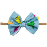 Macaron + Me Stretchy Nylon Bow Headband - Neon Dino - Let Them Be Little, A Baby & Children's Clothing Boutique