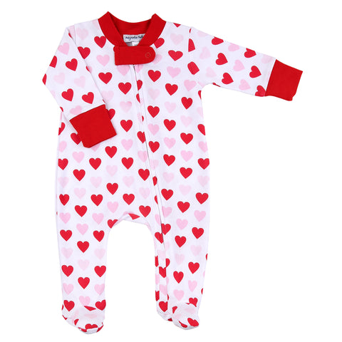 Magnolia Baby Printed Zipper Footie - Heart to Heart - Let Them Be Little, A Baby & Children's Clothing Boutique