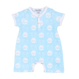 Magnolia Baby Printed Short Playsuit - All Ears Blue - Let Them Be Little, A Baby & Children's Clothing Boutique