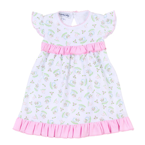 Magnolia Baby Printed Ruffle Flutter Sleeve Dress - Precious Lamb and Bunny - Let Them Be Little, A Baby & Children's Clothing Boutique
