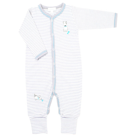Magnolia Baby Embroidered Playsuit - Best Buddy Blue - Let Them Be Little, A Baby & Children's Boutique