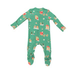 Angel Dear 2 Way Zipper Footie - Gingerbread Sleigh Green - Let Them Be Little, A Baby & Children's Clothing Boutique