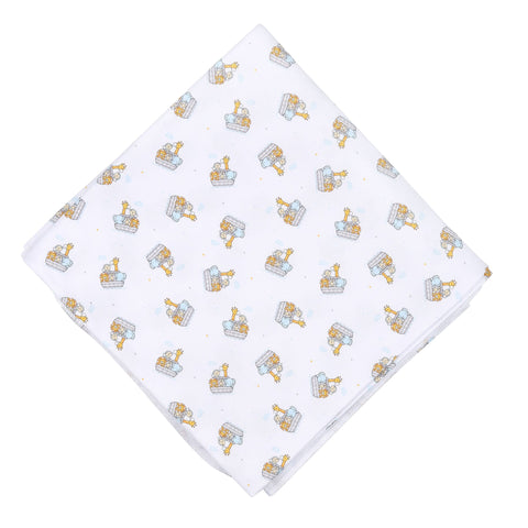 Magnolia Baby Printed Swaddle Blanket - Two by Two Light Blue - Let Them Be Little, A Baby & Children's Clothing Boutique