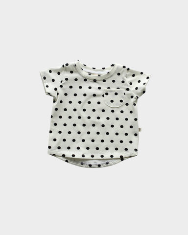 Baby Sprouts Pocket Tee - Dots in Black - Let Them Be Little, A Baby & Children's Clothing Boutique