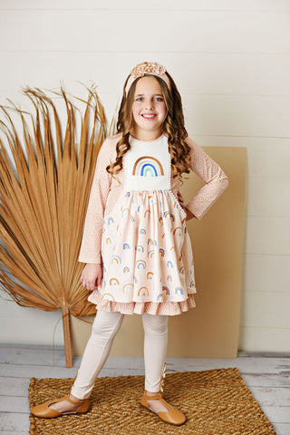 Serendipity Embroidered Dress w/ Legging F2132 - Rainbow Collection - Let Them Be Little, A Baby & Children's Clothing Boutique