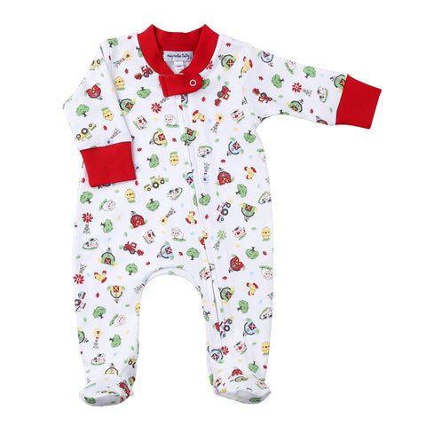 Magnolia Baby Printed Zipper Footie - Farmlife - Let Them Be Little, A Baby & Children's Clothing Boutique