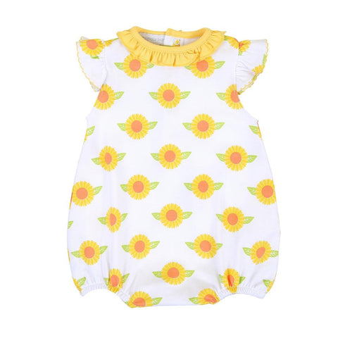 Magnolia Baby Printed Flutter Sleeve Bubble - Sunflower - Let Them Be Little, A Baby & Children's Boutique