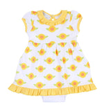 Magnolia Baby Printed Short Sleeve Dress Set - Sunflower - Let Them Be Little, A Baby & Children's Boutique