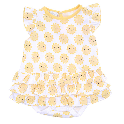 Magnolia Baby Printed Ruffle Bubble - Sunshine - Let Them Be Little, A Baby & Children's Boutique
