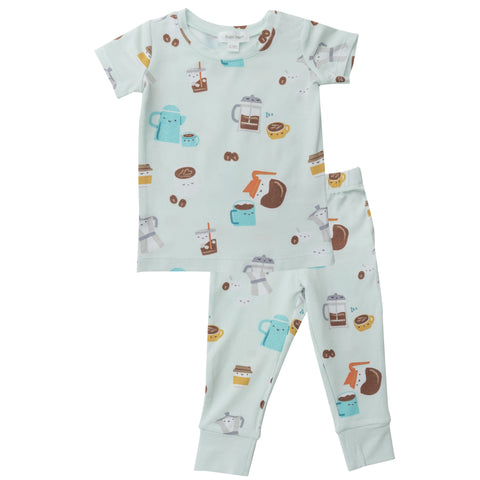 Angel Dear Short Sleeve 2 Piece PJ Set - Coffee - Let Them Be Little, A Baby & Children's Clothing Boutique