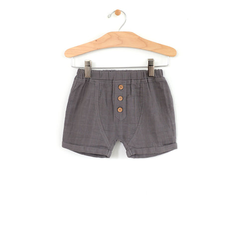 City Mouse Muslin Short - Steel - Let Them Be Little, A Baby & Children's Clothing Boutique