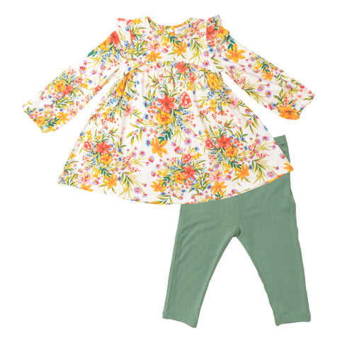 Angel Dear Ruffle Sleeved Dress & Legging Set - Garden Joy - Let Them Be Little, A Baby & Children's Clothing Boutique