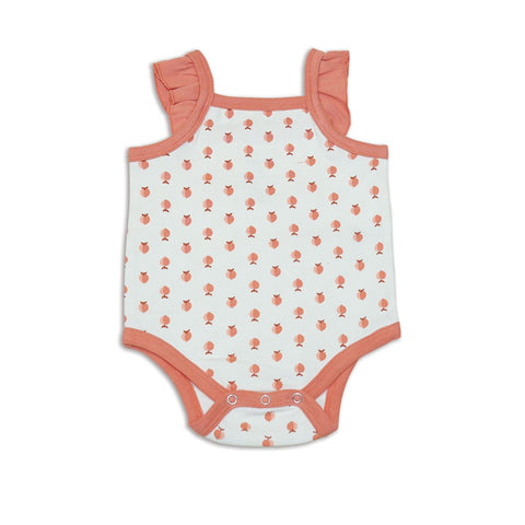 Silkberry Baby Organic Cotton Flutter Sleeve Onesie - Peachy Keen - Let Them Be Little, A Baby & Children's Boutique
