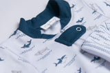 Magnolia Baby Zipped PJ Romper - Shark Tooth - Let Them Be Little, A Baby & Children's Boutique