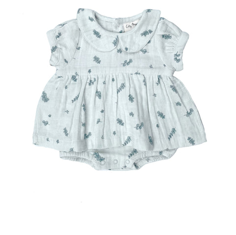 City Mouse Round Collar Skirted Bodysuit - Eucalyptus - Let Them Be Little, A Baby & Children's Clothing Boutique