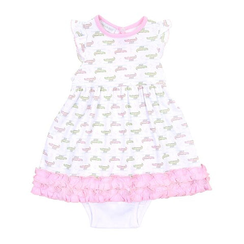 Magnolia Baby Printed Ruffle Dress Set - Alligator Pie - Let Them Be Little, A Baby & Children's Boutique