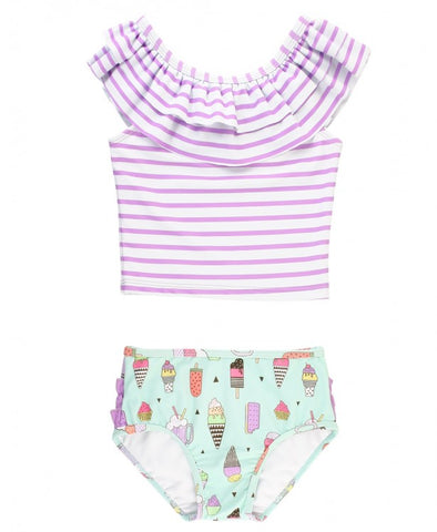 RuffleButts Stripe Ruffled Tankini - Anything is Possible - Let Them Be Little, A Baby & Children's Clothing Boutique