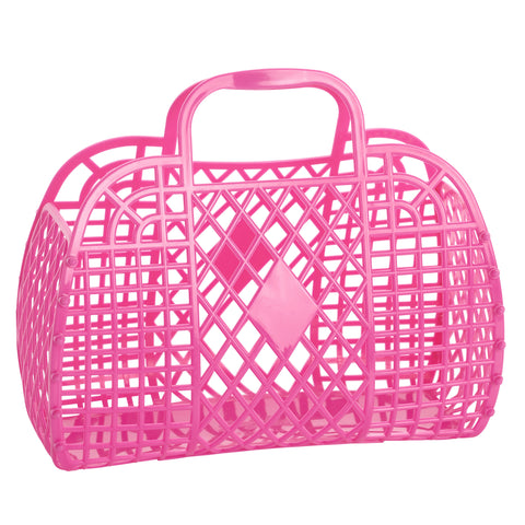 Sun Jellies Retro Basket Large - Berry Pink - Let Them Be Little, A Baby & Children's Clothing Boutique