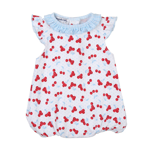 Magnolia Baby Flutter Sleeve Printed Bubble - Sweet Cherries - Let Them Be Little, A Baby & Children's Clothing Boutique