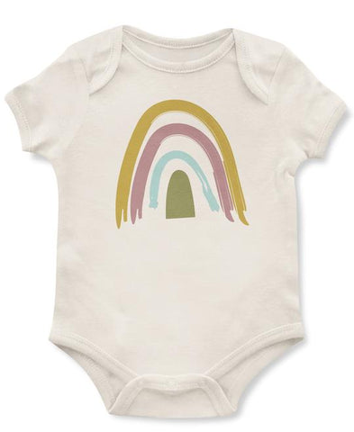 Emerson & Friends Short Sleeve Onesie - Earth Tone Rainbow - Let Them Be Little, A Baby & Children's Boutique
