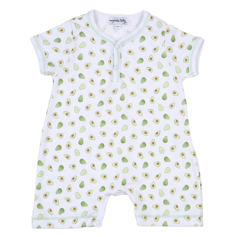 Magnolia Baby Printed Front Snap Short Playsuit - Tiny Avocado - Let Them Be Little, A Baby & Children's Clothing Boutique