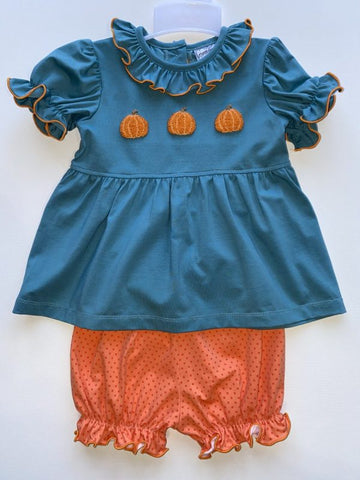 Three Sisters Knit Bloomer Set - Pumpkins - Let Them Be Little, A Baby & Children's Clothing Boutique