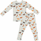 Macaron + Me Long Sleeve Toddler PJ Set - Western Horses - Let Them Be Little, A Baby & Children's Clothing Boutique