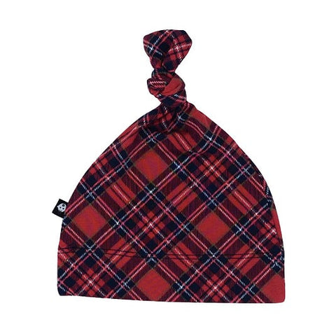 Sweet Bamboo Holiday Knotted Hat - Plaid Red - Let Them Be Little, A Baby & Children's Boutique