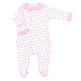 Magnolia Baby Printed Ruffle Footie - Love Baseball Pink - Let Them Be Little, A Baby & Children's Boutique
