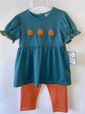 Three Sisters Toddler Peplum & Legging Set - Pumpkins - Let Them Be Little, A Baby & Children's Clothing Boutique