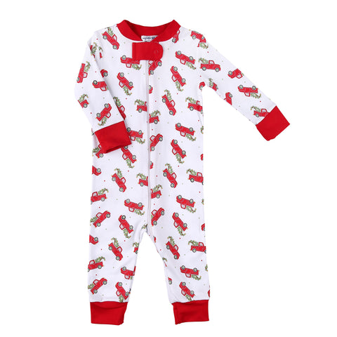 Magnolia Baby Zipped PJ Romper - Christmas Traditions - Let Them Be Little, A Baby & Children's Clothing Boutique