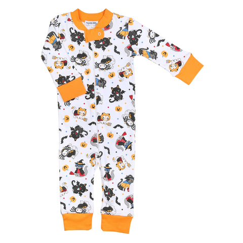 Magnolia Baby Zipped PJ Romper - Scaredy Cat - Let Them Be Little, A Baby & Children's Clothing Boutique