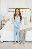 Swoon Baby Blue Gingham Loungewear Set - SBF2183 - Let Them Be Little, A Baby & Children's Clothing Boutique
