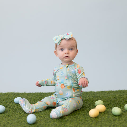 Macaron + Me Zipper Footsie - Easter Eggs - Let Them Be Little, A Baby & Children's Clothing Boutique