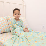 Macaron + Me Triple Layer Stroller Blanket - Easter Eggs & Jelly Bean Stripe - Let Them Be Little, A Baby & Children's Clothing Boutique