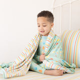 Macaron + Me Triple Layer Stroller Blanket - Easter Eggs & Jelly Bean Stripe - Let Them Be Little, A Baby & Children's Clothing Boutique