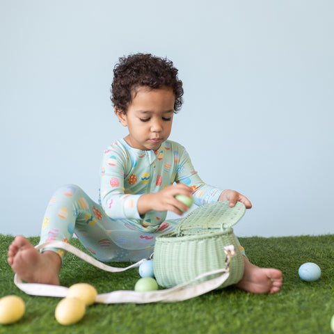 Macaron + Me Zipper Romper - Easter Eggs - Let Them Be Little, A Baby & Children's Clothing Boutique