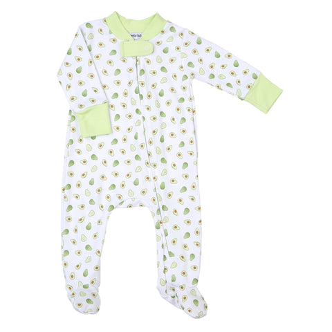 Magnolia Baby Printed Zipper Footie - Tiny Avocado - Let Them Be Little, A Baby & Children's Clothing Boutique