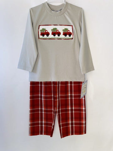 Three Sisters Smocked Pants Set - Christmas Tree - Let Them Be Little, A Baby & Children's Clothing Boutique