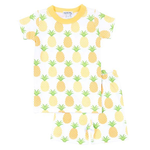 Magnolia Baby Short Sleeve w/ shorts  PJ Set - Pineapple - Let Them Be Little, A Baby & Children's Clothing Boutique