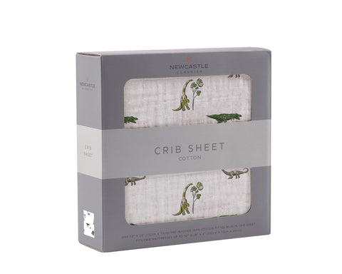 Newcastle Classics Muslin Crib Sheet - Dino Days - Let Them Be Little, A Baby & Children's Boutique