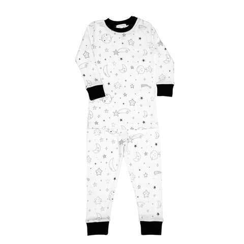 Baby Noomie 2 Piece Long Sleeve PJ Set - Moon & Stars - Let Them Be Little, A Baby & Children's Boutique