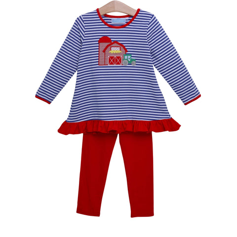 Trotter Street Kids Ruffle Pants Set - Farm - Let Them Be Little, A Baby & Children's Clothing Boutique