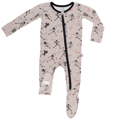 Macaron + Me Zipper Footsie - Touchdown - Let Them Be Little, A Baby & Children's Clothing Boutique